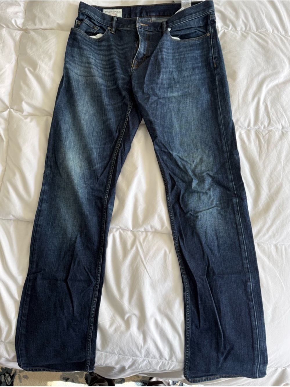 Banana Republic Men's Dark Blue Straight-Leg Jeans 33x34